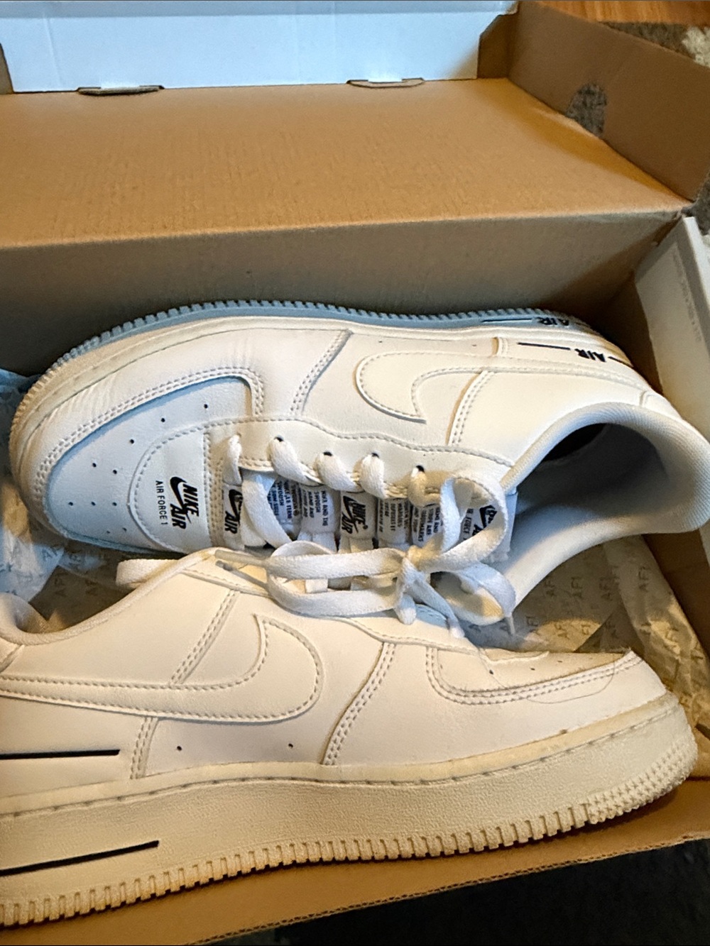 Nike Kids White Low-Top Sneakers with Swoosh